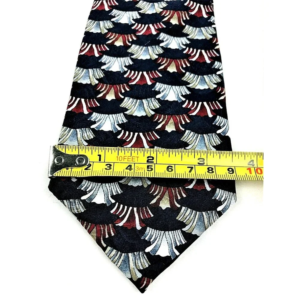 Jerry J Garcia Navy Silk Geometric Vintage Collector Edition Menswear Neck Tie